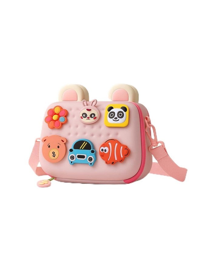 Skoolster Kids Cute Cartoon Crossbody Bag - 3D Animal & Car Design Silicone Shoulder Purse for Toddlers and Girls | Lightweight Waterproof Mini Bag for Travel, School & Outdoor Play (Pink) - Image 1